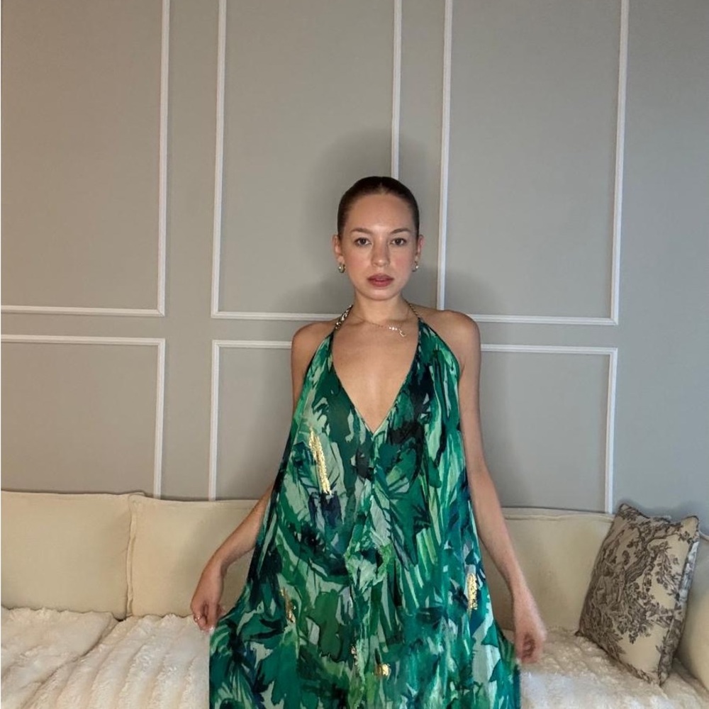 Subtle Luxury Green Backless Dress